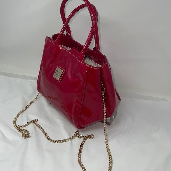 Dooney & Bourke Fuchsia Pink Patent Leather Double Handle Crossbody Bag - Picture 5 of 15